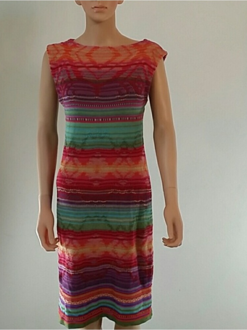 Lauren Ralph Lauren Linen Blend Striped Knit Dress